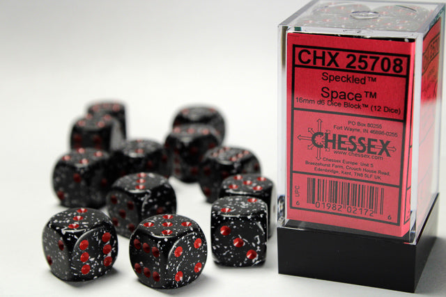 25708 Speckled Space 16mm d6 Dice Block (12 dice)