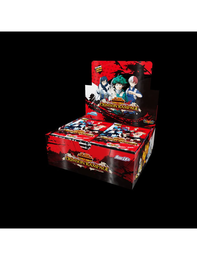 my hero academia crimson rampage booster box Academia: Collectible Card Game This%20pack%20contains%2024%20foil%20cards%3A%0D%0A My Hero Academia - DLC