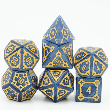 HUGE BLUE CASTLE DICE SET - 25MM