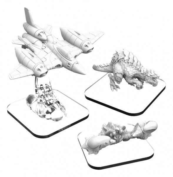 Monsterpocalypse Raptix, Steel Shell Crab, Strike Fighter Elite Protector Units