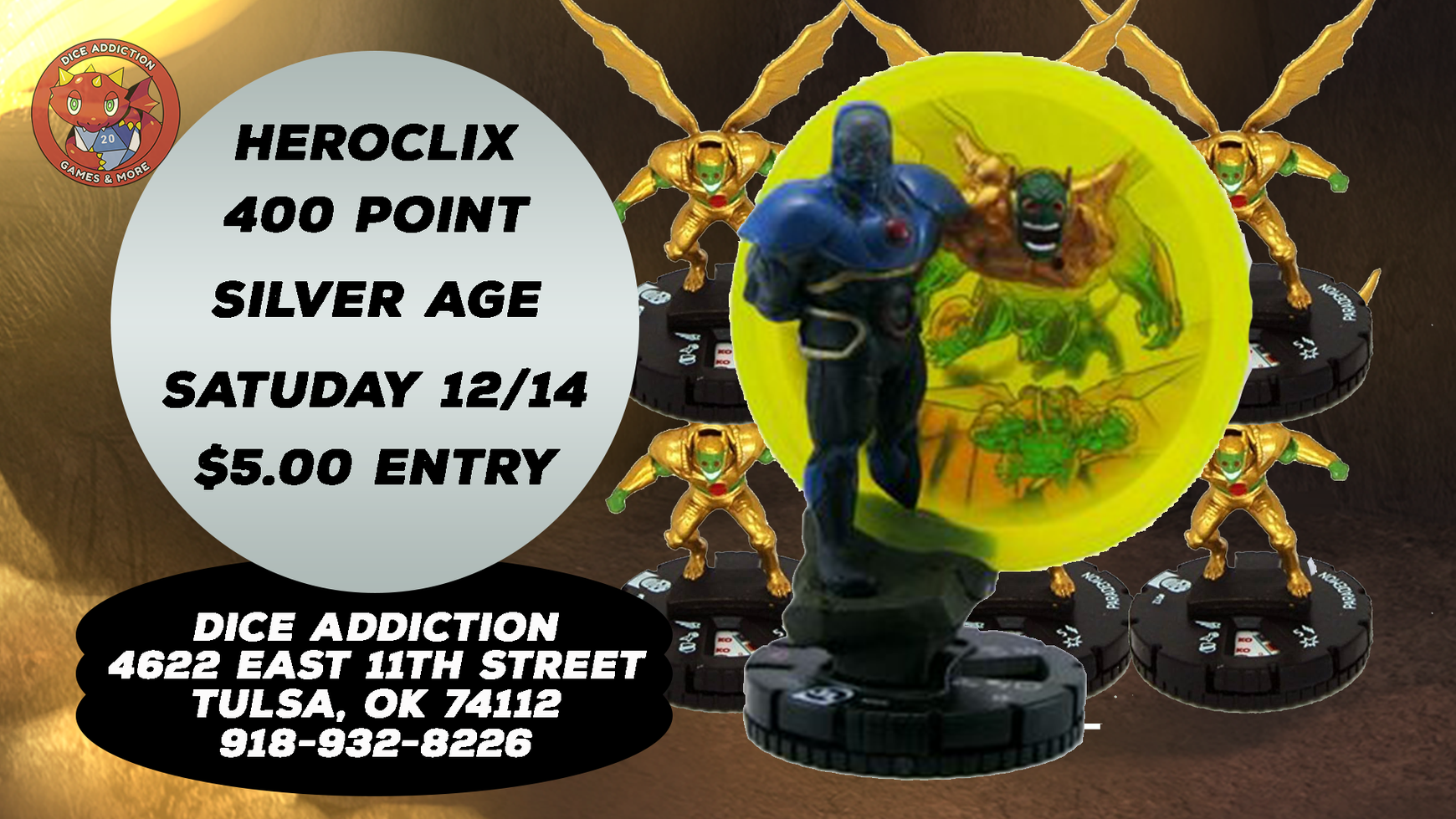 Master Heroclix team building at Dice Addiction's Saturday tournaments!