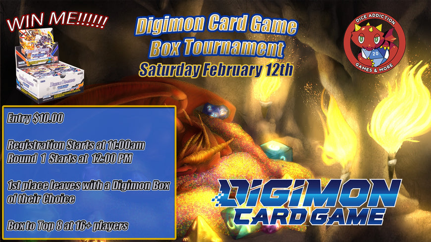 Digimon Box Tournament Tomorrow February 12th!
