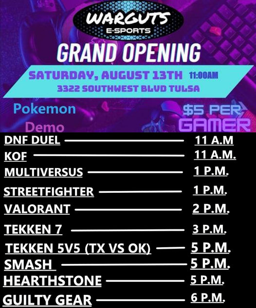 Warguts Grand Opening Event is TOMORROW!!!