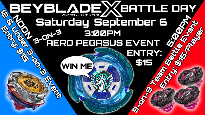 Win an Aero Pegasus at Dice Addiction's Beyblade X Battle Day!
