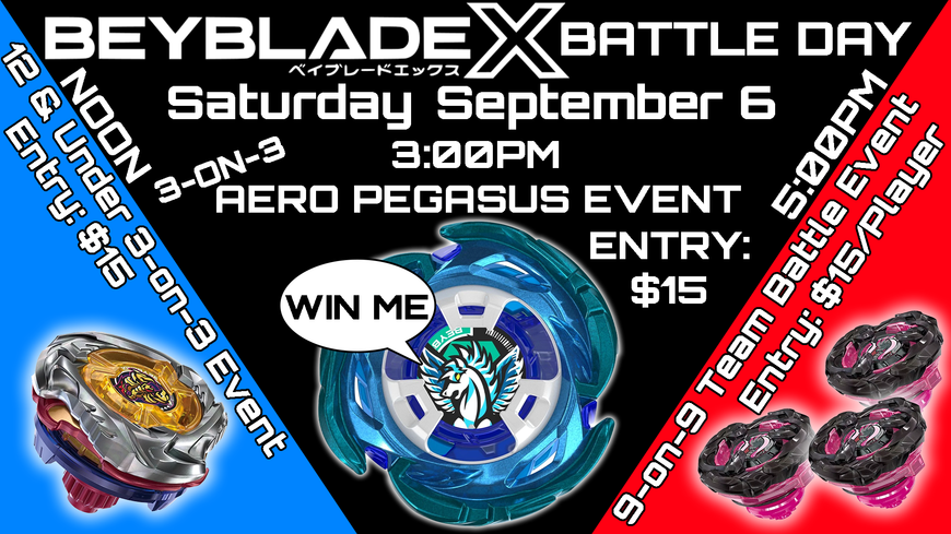 Win an Aero Pegasus at Dice Addiction's Beyblade X Battle Day!