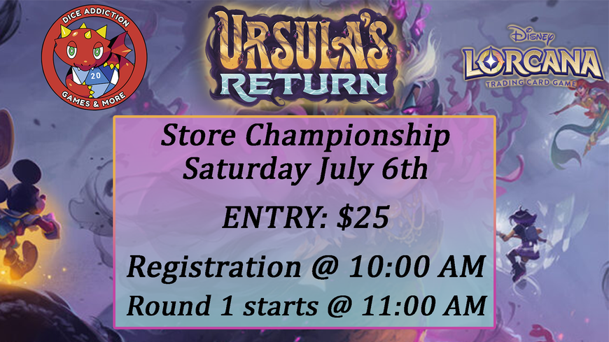 Ursula's Return Store Championship coming to Dice Addiction