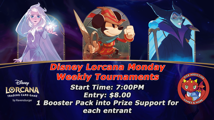 Monday Night Lorcana Tournament hosted by Dice Addiction!