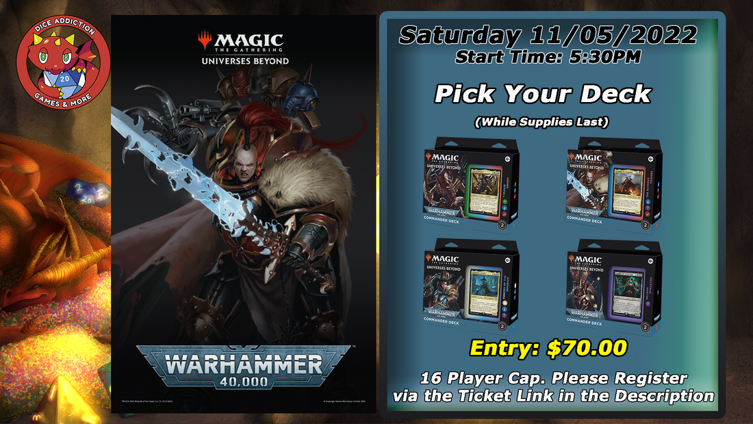 Magic the Gathering: Warhammer 40k Sealed Tournament Tomorrow @ Dice Addiction!