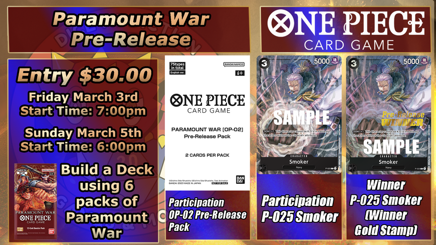 One Piece Paramount War Prerelease Weekend