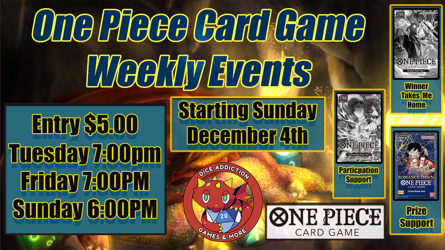 One Piece CCG Weekly Event Schedule