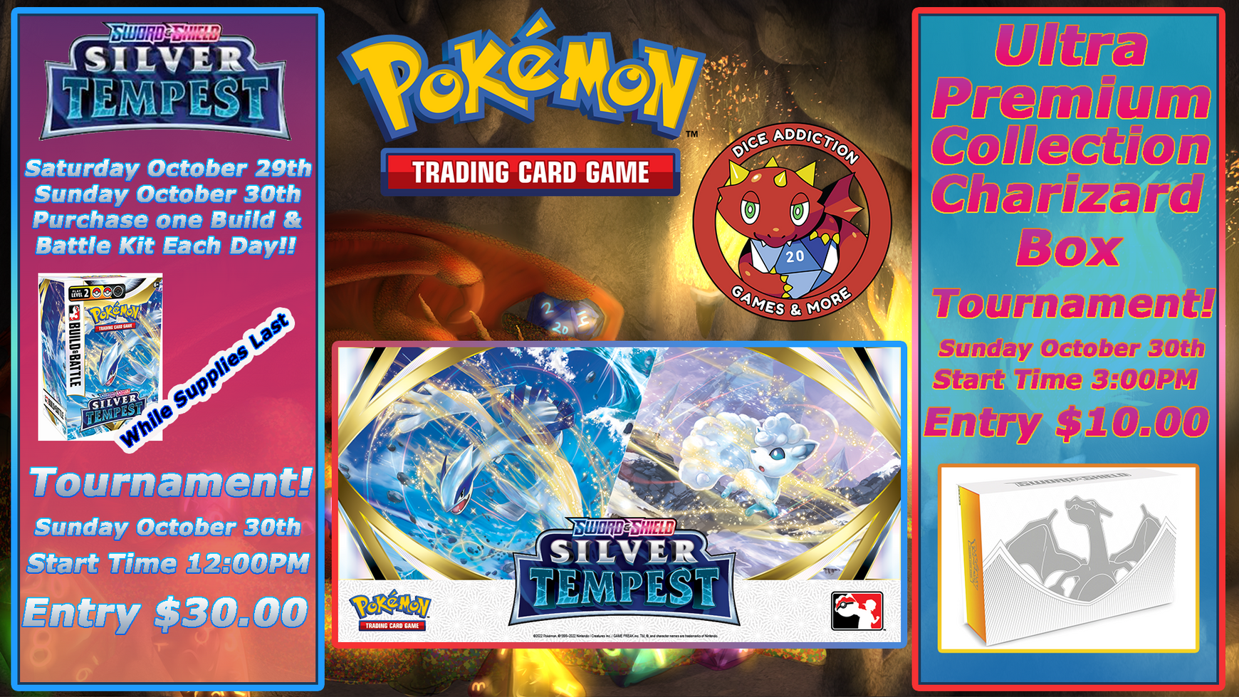 Pokemon: Silver Tempest Prerelease THIS WEEKEND @ Dice Addiction!