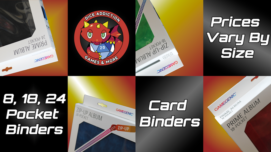 DICE ADDICTION HAS CARD BINDERS IN STOCK!
