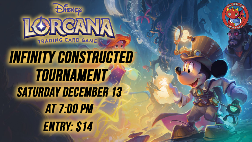 Lorcana Infinity at Dice Addiction!