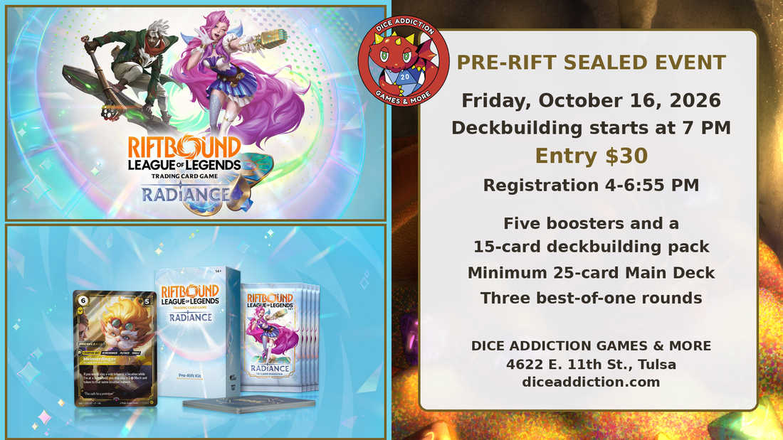 Riftbound Radiance Pre-Rift in Tulsa on October 16, 2026.