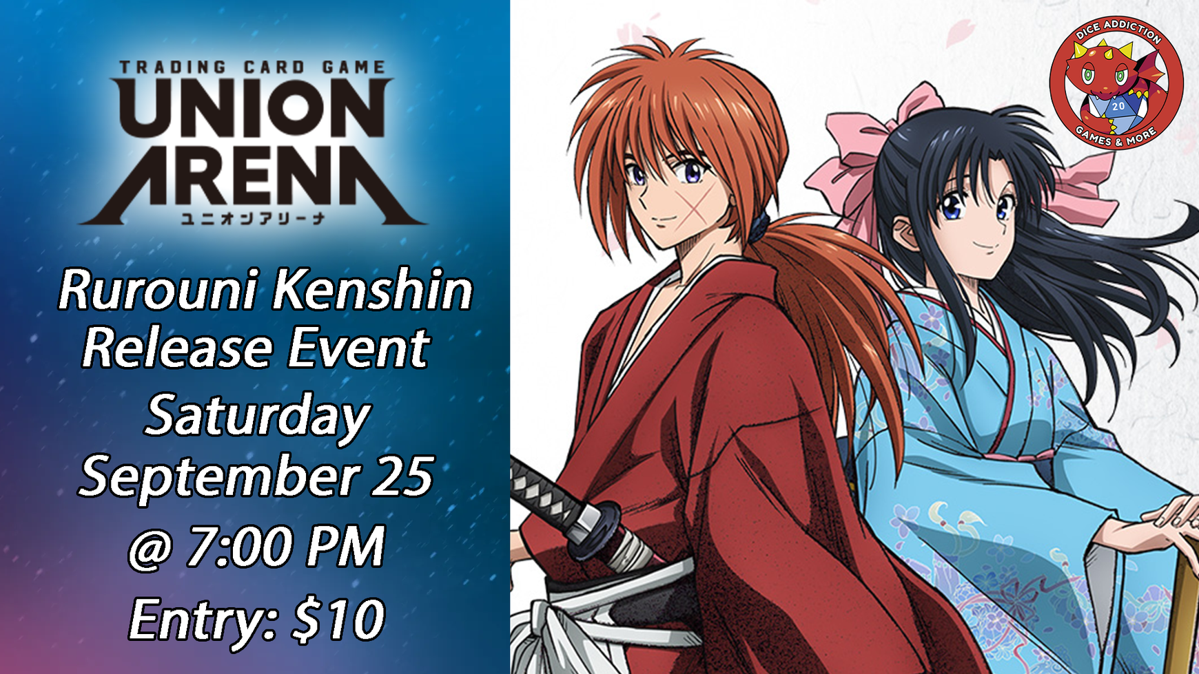 Dice Addiction's Union Arena Rurouni Kenshin Release Event