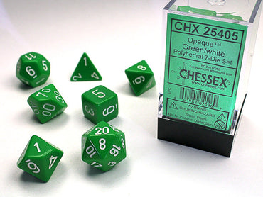 7CT OPAQUE 7-Die Set Polyhedral Green/White