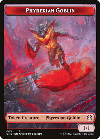 Phyrexian Goblin // Cat Double-Sided Token [Phyrexia: All Will Be One Tokens]