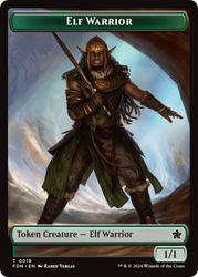 Emblem - Vivien Reid // Elf Warrior Double-Sided Token [Foundations Tokens]