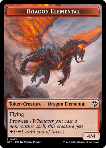 Dragon Elemental // Bird Illusion Double-Sided Token [Outlaws of Thunder Junction Commander Tokens]