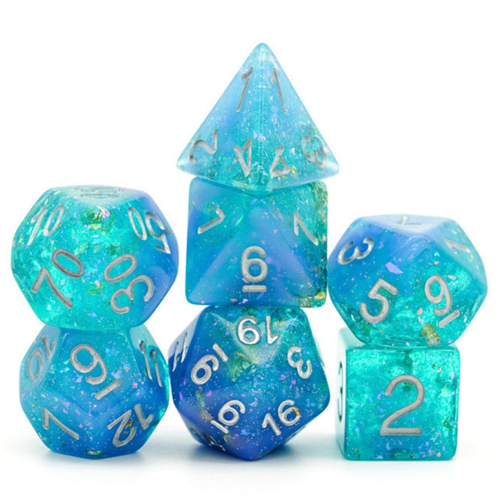 Blue and Green Seabed Treasure RPG DICE SET