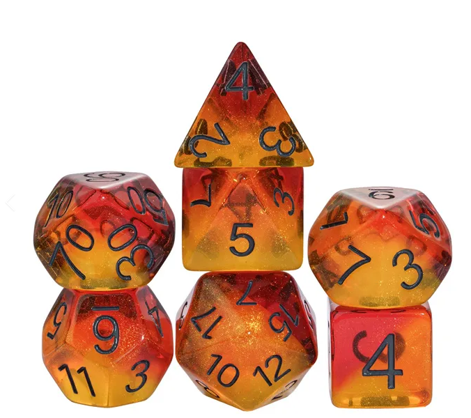 Fiery Sweets RPG Dice Set