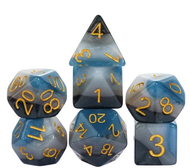 Denim Swirls RPG Dice Set