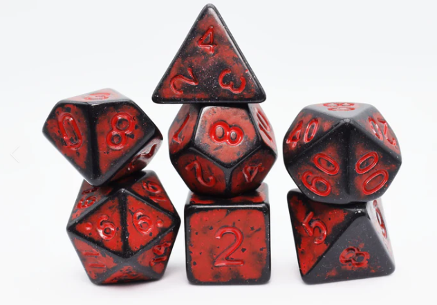 Timeworn Red RPG Dice Set