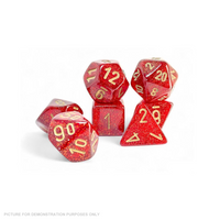 Glitter Mega-hedral Ruby/gold 7-Die Set