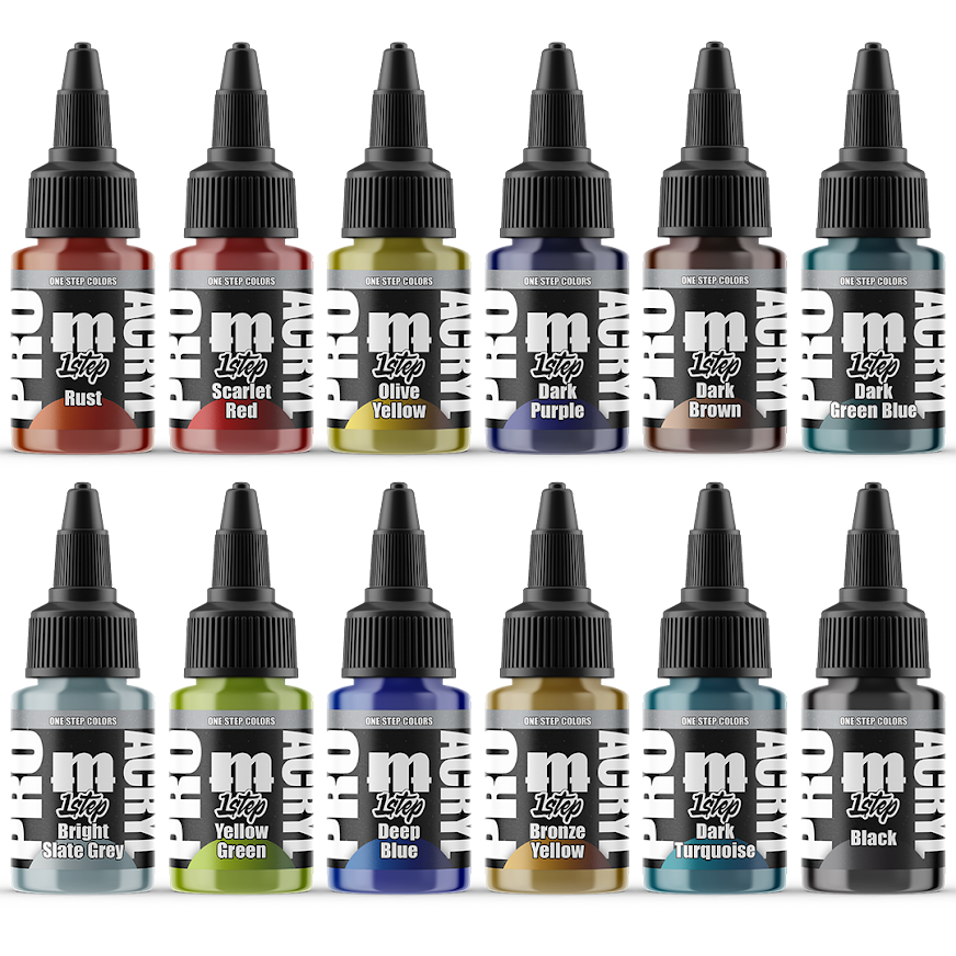 PRO Acryl 1-Step Set #2 twelve 22 ml paint bottles
