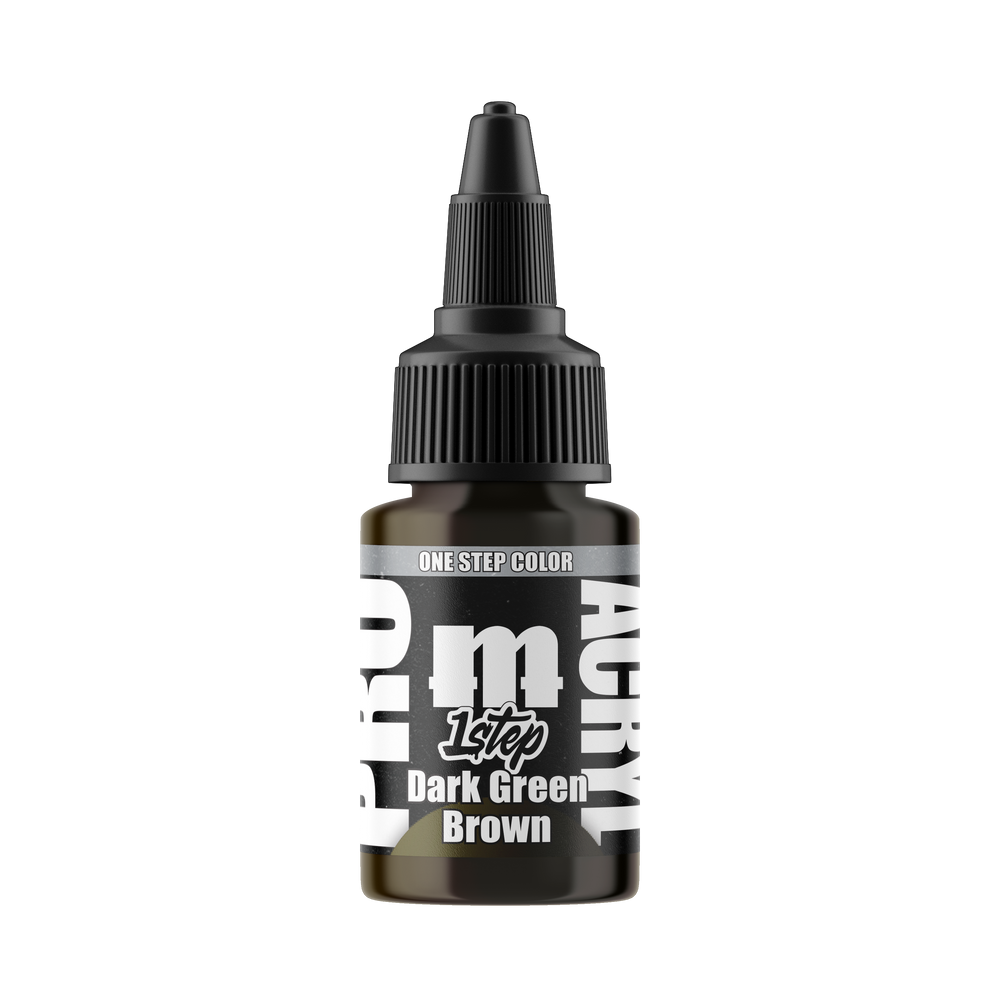Monument Hobbies PRO Acryl 1-Step 509 Dark Green Brown, 22 ml paint bottle
