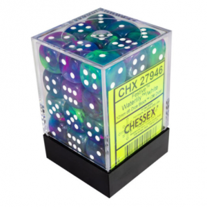 Chessex CHX 27946 Festive: Waterlily/White 12mm D6 Dice Block (36 Dice)