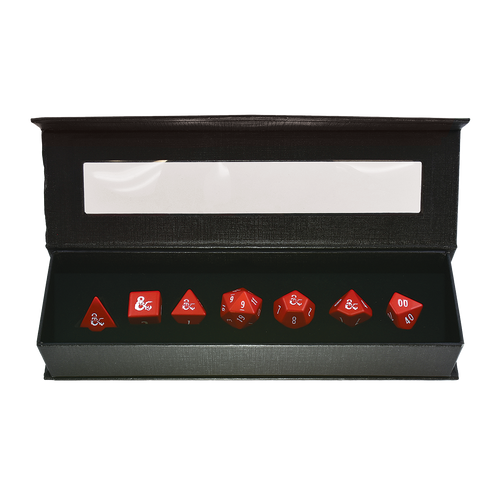 Dungeon And Dragons Heavy Metal Red And White RPG Dice Set