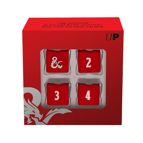 Dungeon And Dragons Heavy Metal Red And White D6 Dice Set