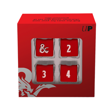 Dungeon And Dragons Heavy Metal Red And White D6 Dice Set