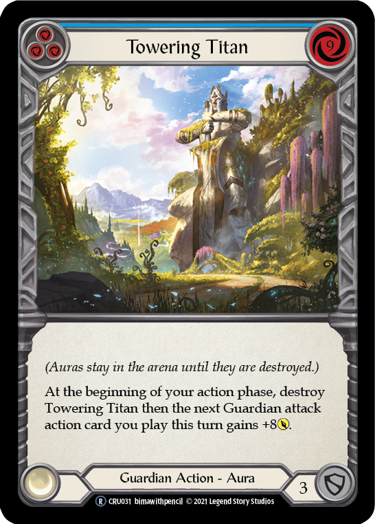 Towering Titan (Blue) (Rainbow Foil) [U-CRU031-RF] Unlimited Rainbow Foil