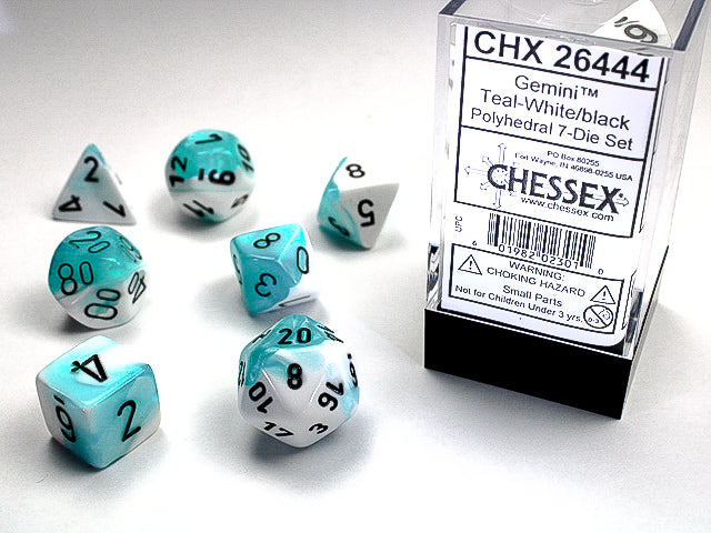 Chessex Gemini Teal-White/Black Dice Set