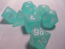 Polyhedral 7-Die Set: Frosted: Teal/White