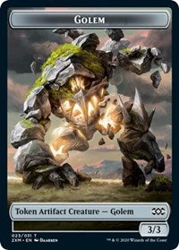 Golem // Elf Warrior Double-sided Token [Double Masters Tokens]