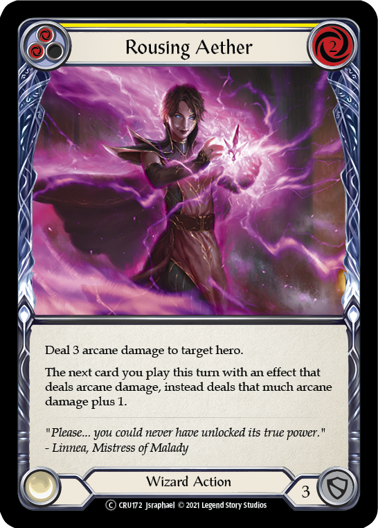 Rousing Aether (Yellow) (Rainbow Foil) [U-CRU172-RF] Unlimited Rainbow Foil
