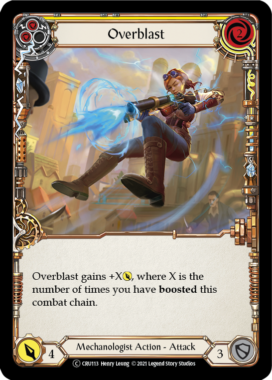 Overblast (Yellow) (Rainbow Foil) [U-CRU113-RF] Unlimited Rainbow Foil