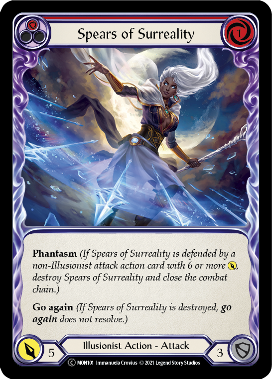 Spears of Surreality (Red) (Rainbow Foil) [U-MON101-RF] Unlimited Rainbow Foil