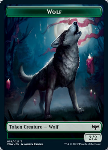 Wolf (011) // Wolf (014) Double-sided Token [Innistrad: Crimson Vow Tokens]