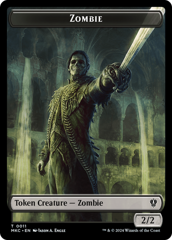 Vizier of Many Faces // Zombie Double-Sided Token [Murders at Karlov Manor Commander Tokens]