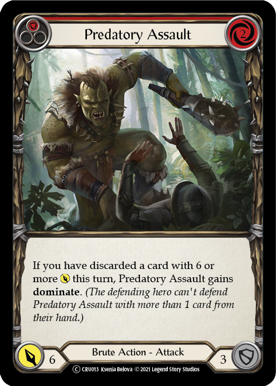 Predatory Assault (Red) (Rainbow Foil) [U-CRU013-RF] Unlimited Rainbow Foil