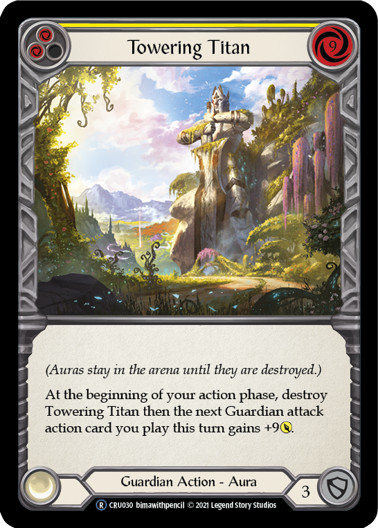 Towering Titan (Yellow) (Rainbow Foil) [U-CRU030-RF] Unlimited Rainbow Foil