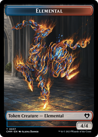 Spirit (0010) // Elemental (0037) Double-Sided Token [Commander Masters Tokens]
