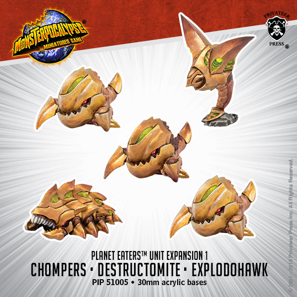 Monsterpocalypse – Chompers, Destructomite & Explodohawk: Planet Eaters Unit (resin)