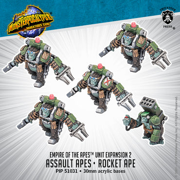 Assault Apes & Rocket Ape – Monsterpocalypse Empire of the Apes Units (metal)