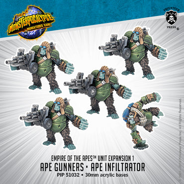 Ape Gunners & Ape Infiltrator – Monsterpocalypse Empire of the Apes Units (metal)