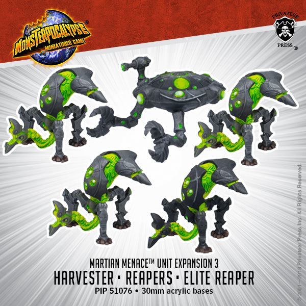 Reapers & Harvester – Monsterpocalypse Martian Menace Units (metal/resin)